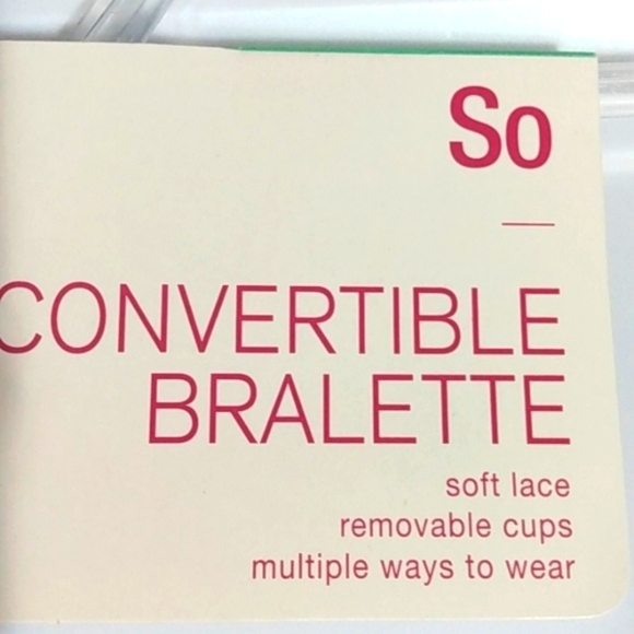 SO 3-WAY CONVERTIBLE STRAP BRALETTE WHITE LACE SIZE MEDIUM NWT - Picture 4 of 6